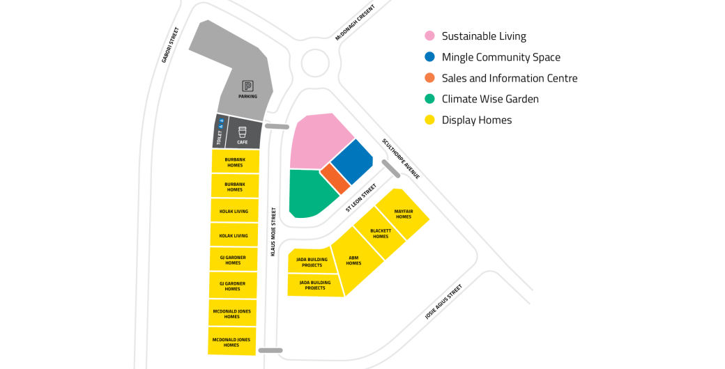 A map of the display village for Whitlam A map of the display village for Whitlam